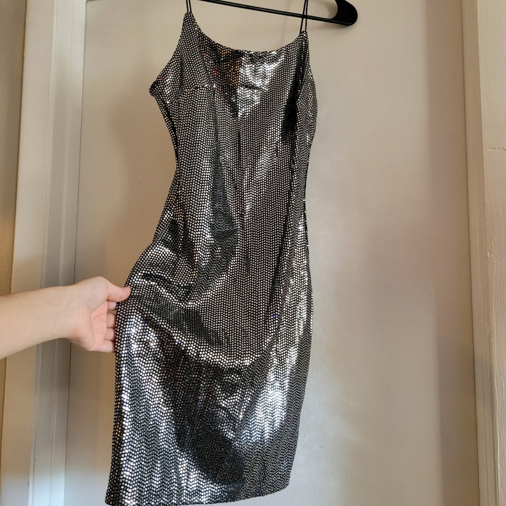 Silver Metallic Women's Dress